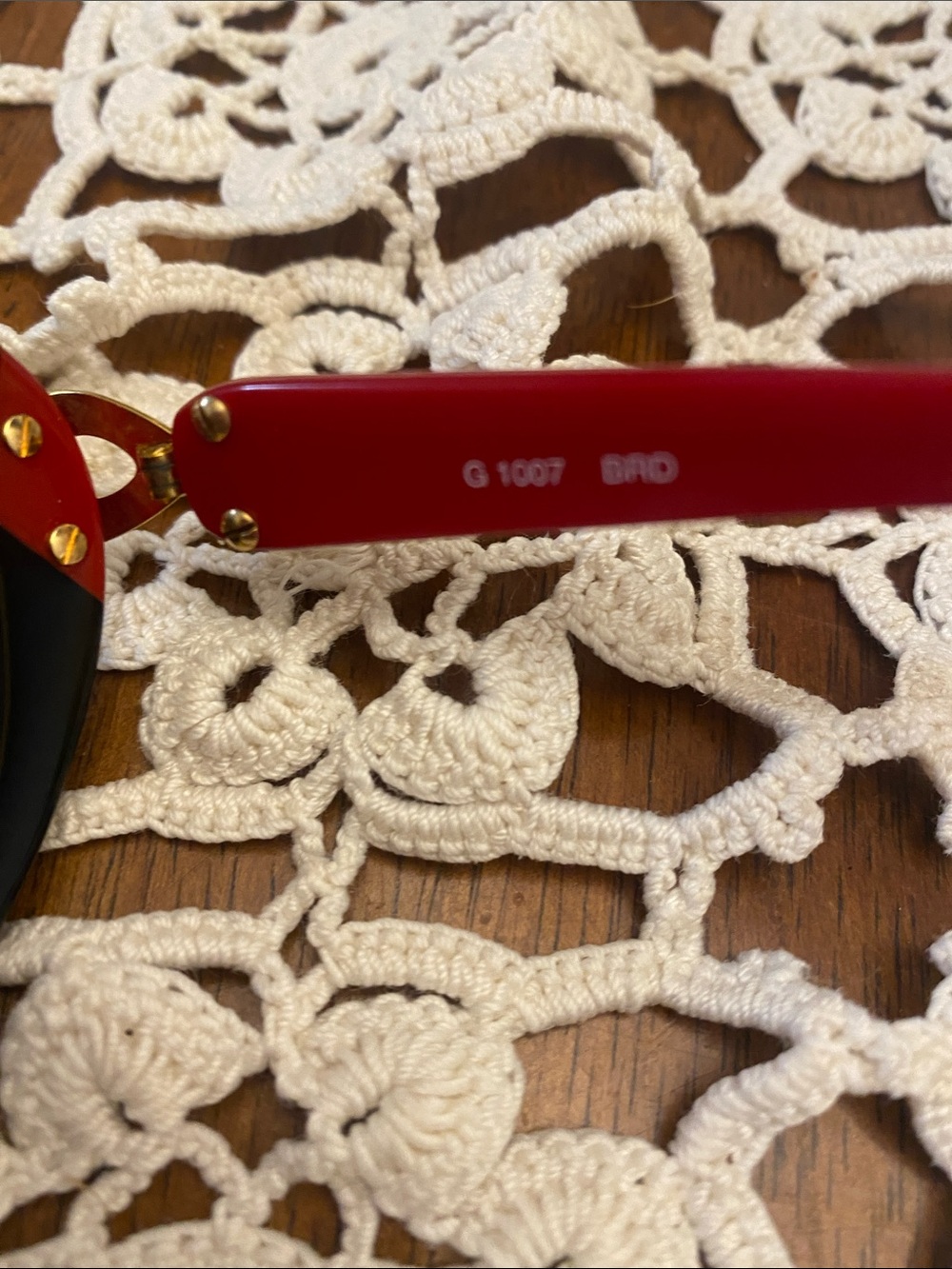 Givenchy Black Sunglasses with Red and Gold Accents - Picture 4 of 5